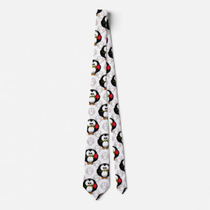 Corbata Diseño de patrón de superficie de pingüino corto