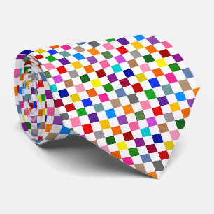 Corbata Diseño de Patrón Estampado de Cuadros Colorido Bla