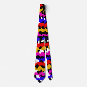 Corbata Diseño de patrón fractal abstracto urbano irregula