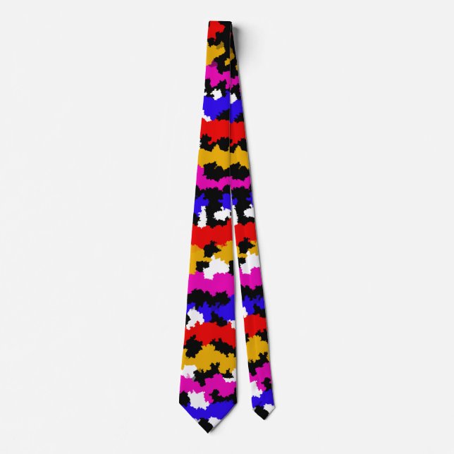 Corbata Diseño de patrón fractal abstracto urbano irregula (Anverso)
