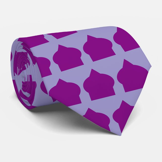 Corbata Diseño de patrón marroquí púrpura (Enrollado)