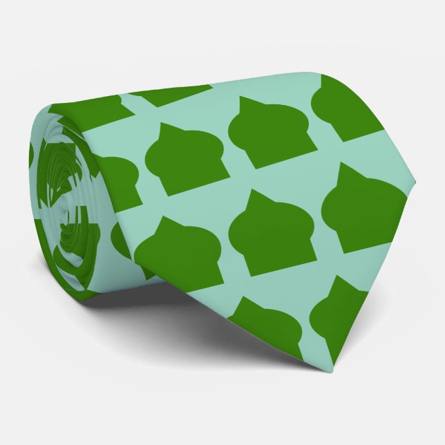 Corbata Diseño de patrón marroquí verde (Enrollado)