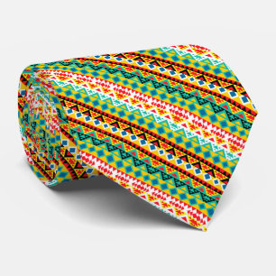 Corbata Diseño de patrones aztecas coloridos lindos