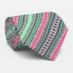 Corbata diseño de patrones aztecas de colores