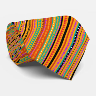 Corbata Diseño de patrones aztecas nativos coloridos lindo