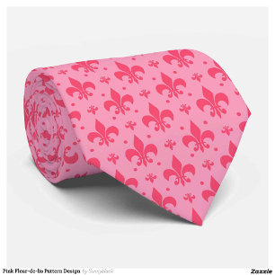Corbata Diseño de patrones de flor rosado de lis