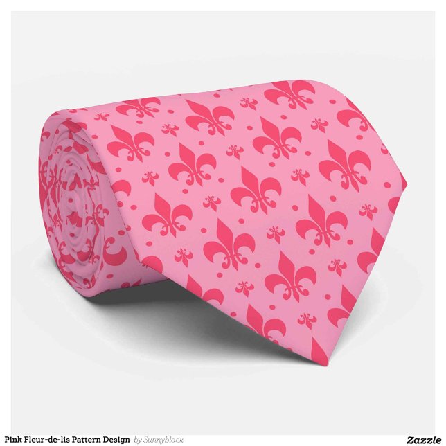 Corbata Diseño de patrones de flor rosado de lis (Subido por el creador)