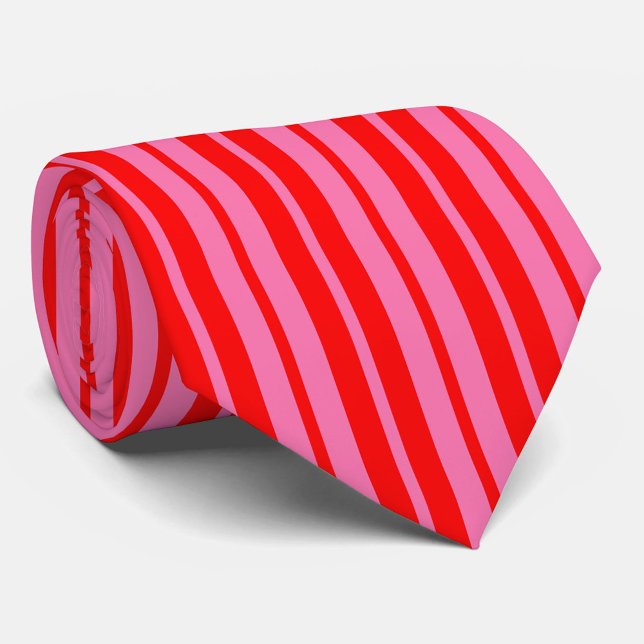 Corbata Diseño de patrones de rayas estilizadas rosadas (Subido por el creador)