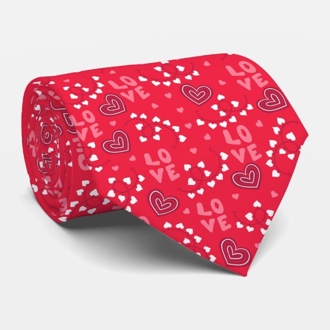 Corbata Diseño de patrones encantadores San Valentín (Enrollado)