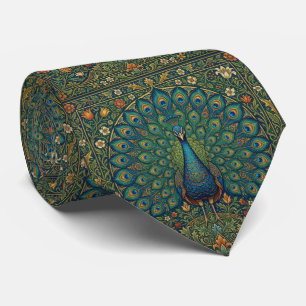 Corbata Diseño de pavo real bohemio vintage elegante