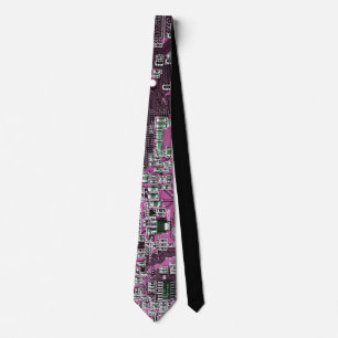 Corbata Diseño de placa de circuito PCB morada para profes