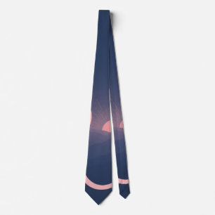 Corbata Diseño de puesta de sol de la montaña de escritura