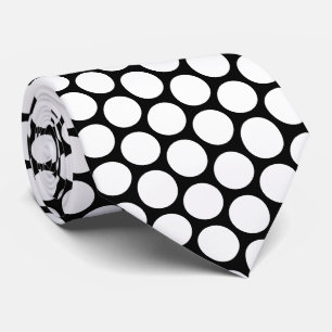 Corbata Diseño de puntos de polka blanca