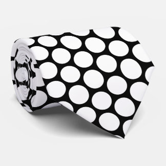 Corbata Diseño de puntos de polka blanca