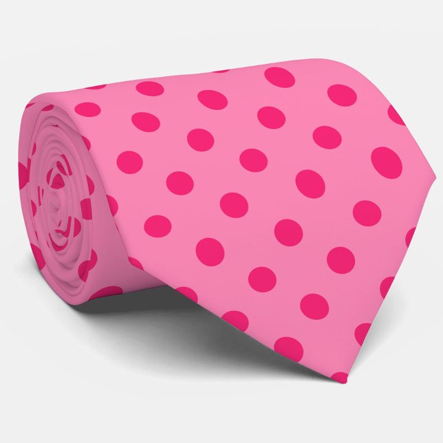 Corbata Diseño De Puntos De Polka Rosado En Pink (Subido por el creador)