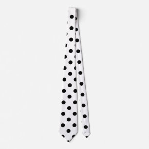 Corbata Diseño de puntos polacos de fondo blanco