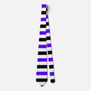 Corbata Diseño de rayas blancas y negras azules