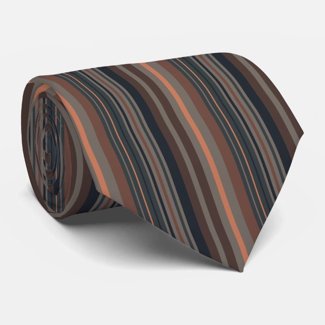 Corbata Diseño de rayas de bosques del bosque oscuro (Enrollado)