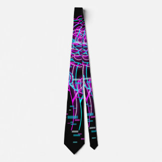 Corbata Diseño de rosa con falla de neón