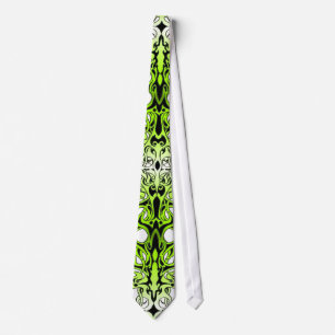 Corbata Diseño de tatuaje tribal Personalizado verde