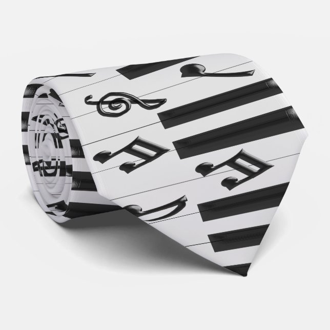 Corbata Diseño de teclado de piano (Enrollado)