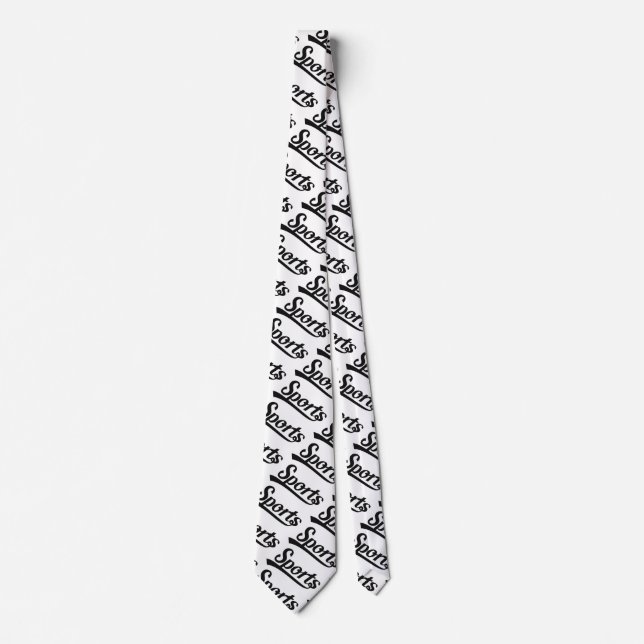 Corbata Diseño de texto: DEPORTES negro + tu propio texto  (Anverso)