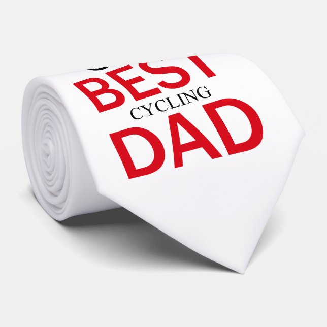 Corbata Diseño de texto original BEST CYCLING DAD Día del  (Enrollado)