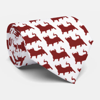 Corbata Diseño de Toros Rojos