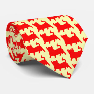 Corbata Diseño de Toros Rojos