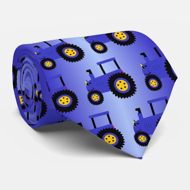 Corbata Diseño de Tractor Azul (Enrollado)