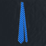 Corbata Diseño de verificador azul claro y oscuro<br><div class="desc">Diseño de patrones de contraste de color azul claro y oscuro</div>
