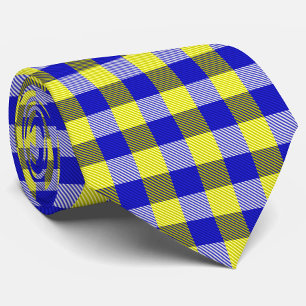 Corbata Diseño del cheque de Gingham amarillo azul