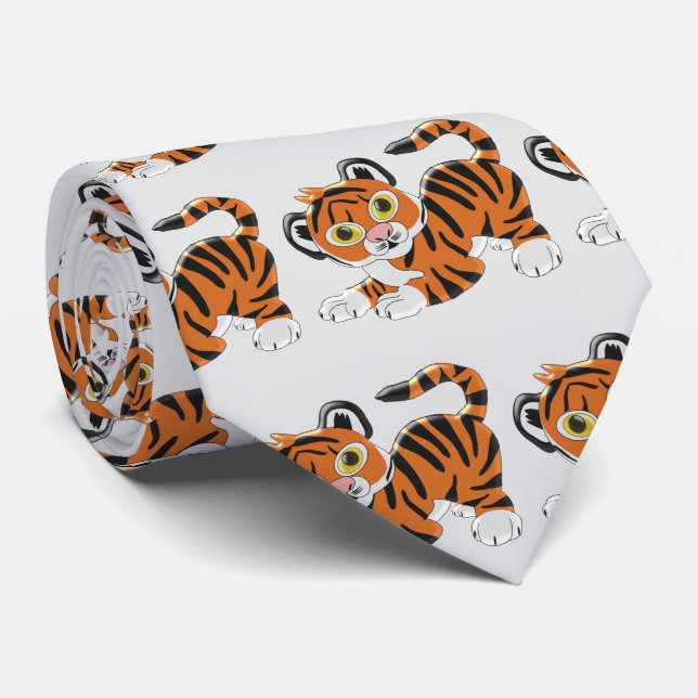 Corbata Diseño del cubo de tigres (Enrollado)