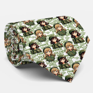 Corbata Diseño del patrón de Chicas de soldados animales