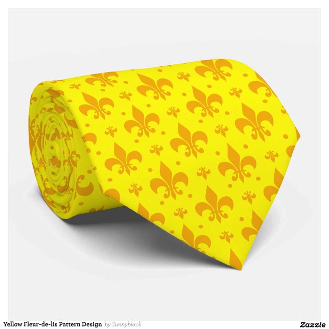 Corbata Diseño del patrón de flor amarillo de lis (Subido por el creador)
