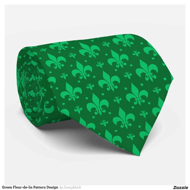 Corbata Diseño del patrón de flor verde de lis (Subido por el creador)