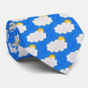 Corbata Diseño del patrón de las nubes de sol de lluvia Az