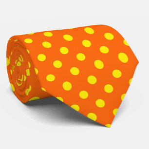 Corbata Diseño del patrón de puntos de polka amarillo sobr