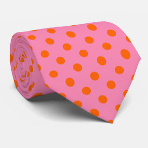 Corbata Diseño Del Patrón De Puntos De Polka Rosa