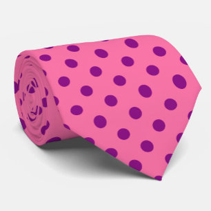 Corbata Diseño del patrón de puntos de polka rosado púrpur