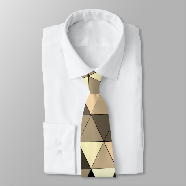 Corbata Diseño elegante Sepia Brown & Black Pattern (Atado)