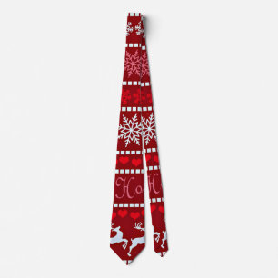 Corbata Diseño festivo de copos de nieve y renos