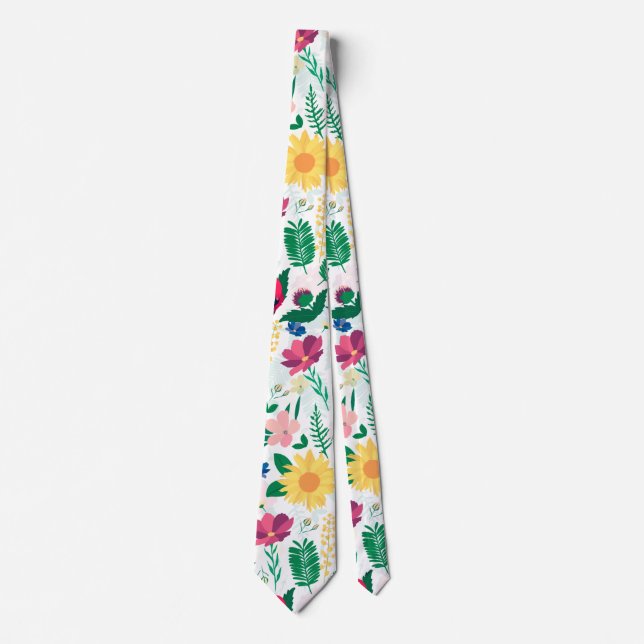 Corbata Diseño floral Boho Wildflowers Meadow (Anverso)
