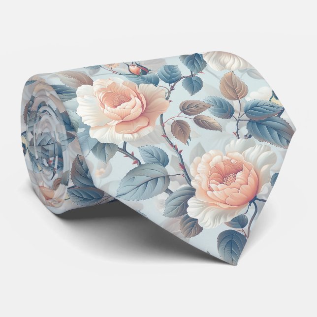 Corbata Diseño floral elegante. (Enrollado)
