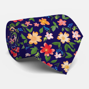 Corbata Diseño Floral Elegante de Primavera