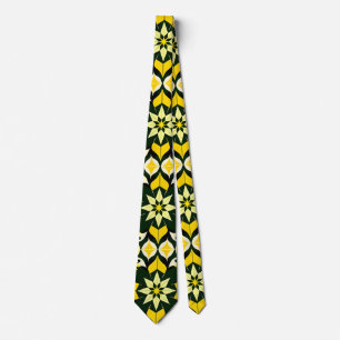 Corbata Diseño floral geométrico vibrante