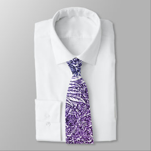 Corbata Diseño floral intrincado en tonos morados y blanco