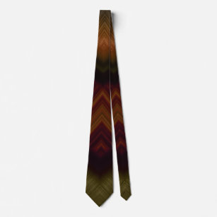 Corbata Diseño fractal original de color marrón, negro y v