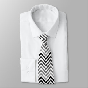 Corbata Diseño gráfico en blanco y negro Patrón Zigzag