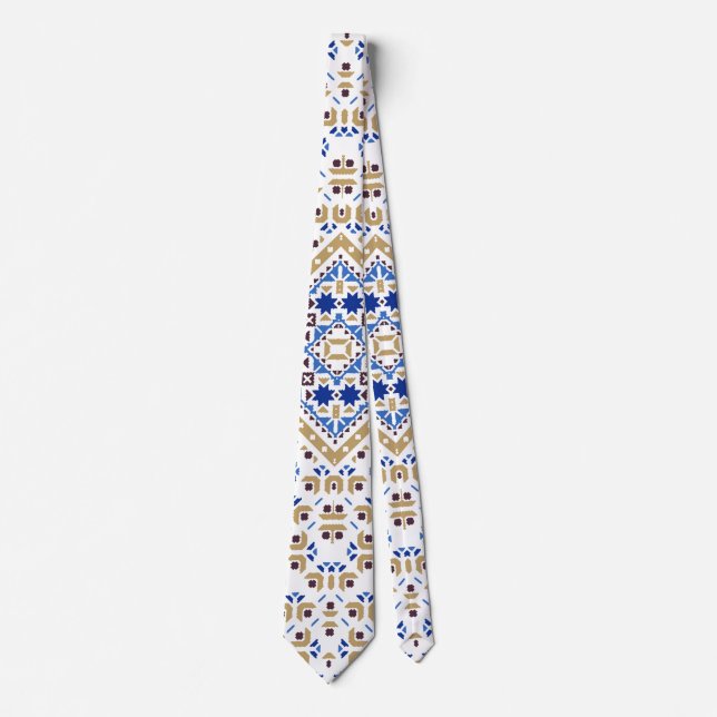 Corbata Diseño impreso de bordado palestino (Anverso)